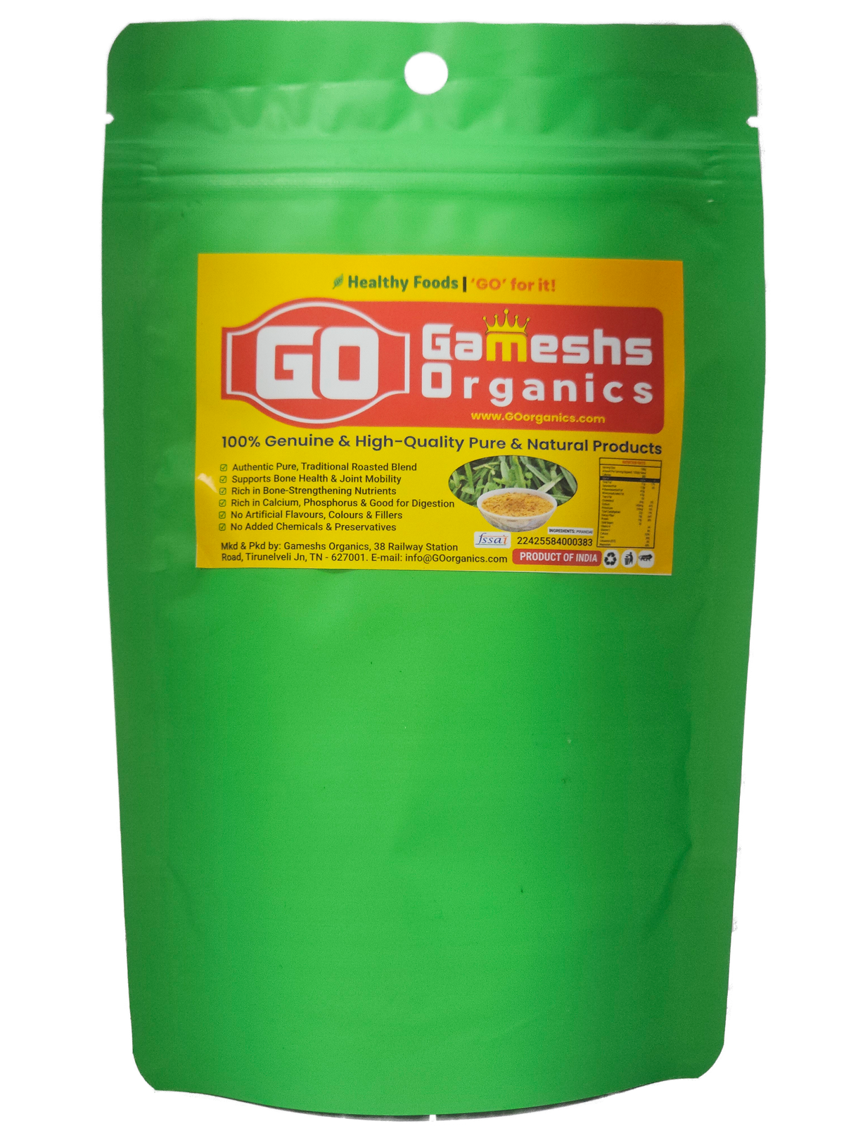 Pirandai Idli Podi Ingredients & Nutrition Info - Gameshs Organics