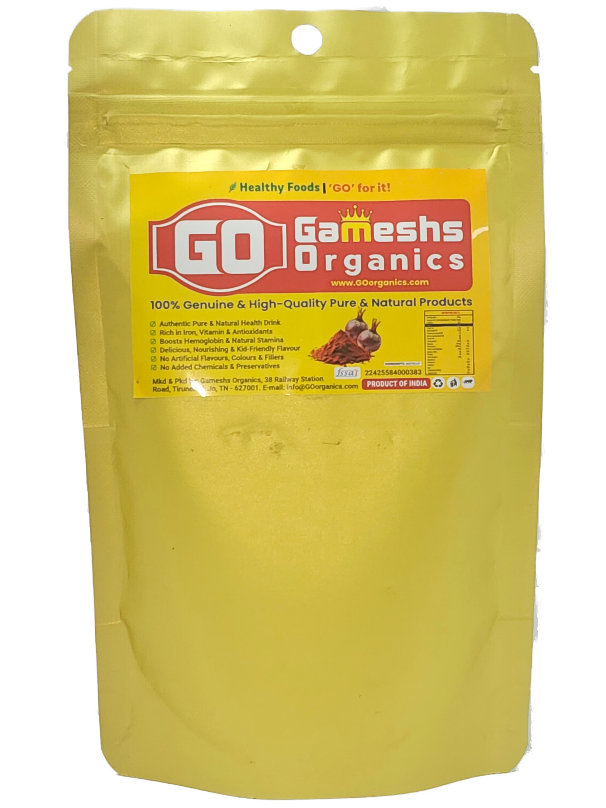 Beetroot Malt Powder Nutrition Info - Gameshs Organics